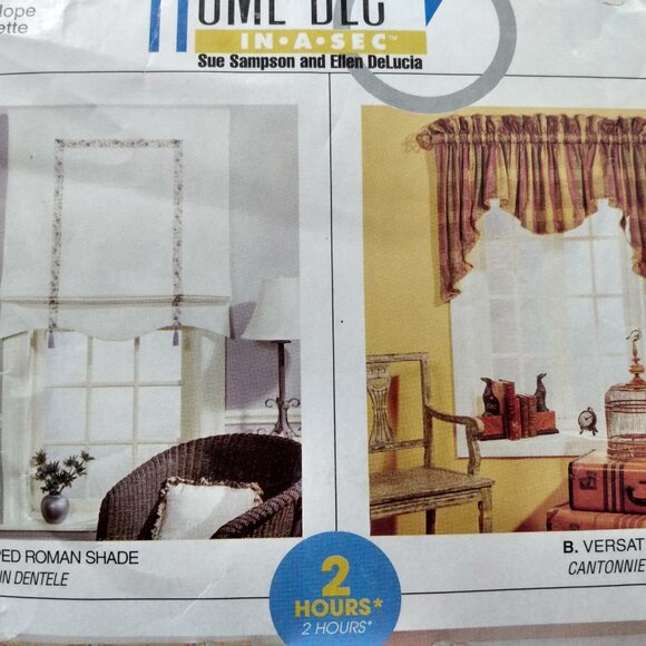 Curtain Sewing Pattern Swag Valance Cafe Roman Shade McCall's P229 UNCUT - Picture 3 of 9